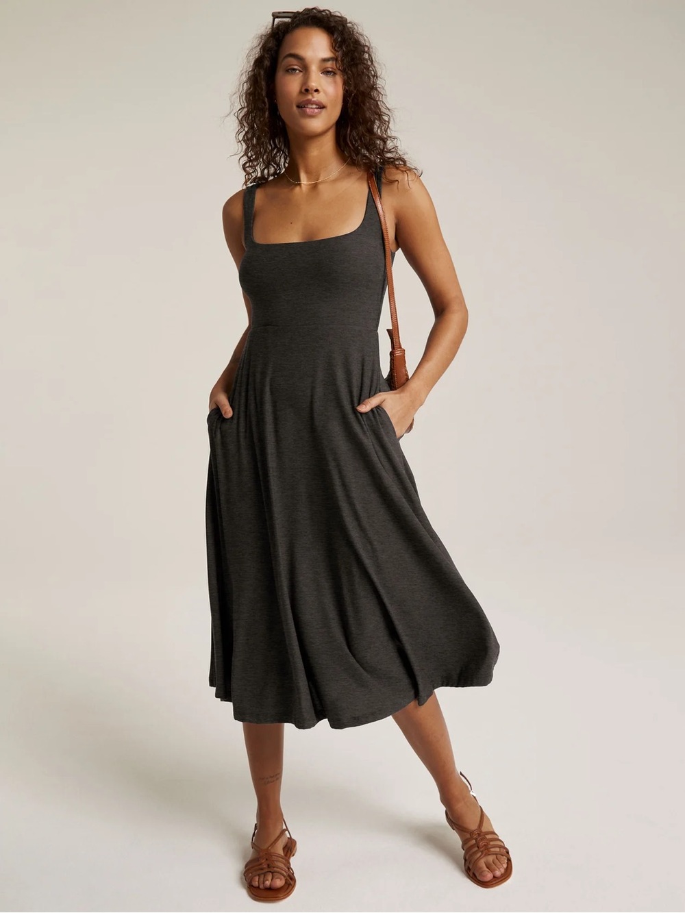 Beyond Yoga Featherweight at the Ready Darkest Night Midi Dress Size Small - Picture 1 of 5